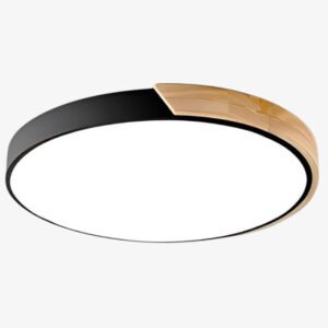 Nordic Macaron Runde Deckenlampe Holz LED Ø30 cm